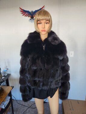 #702 Medium fox fur coat